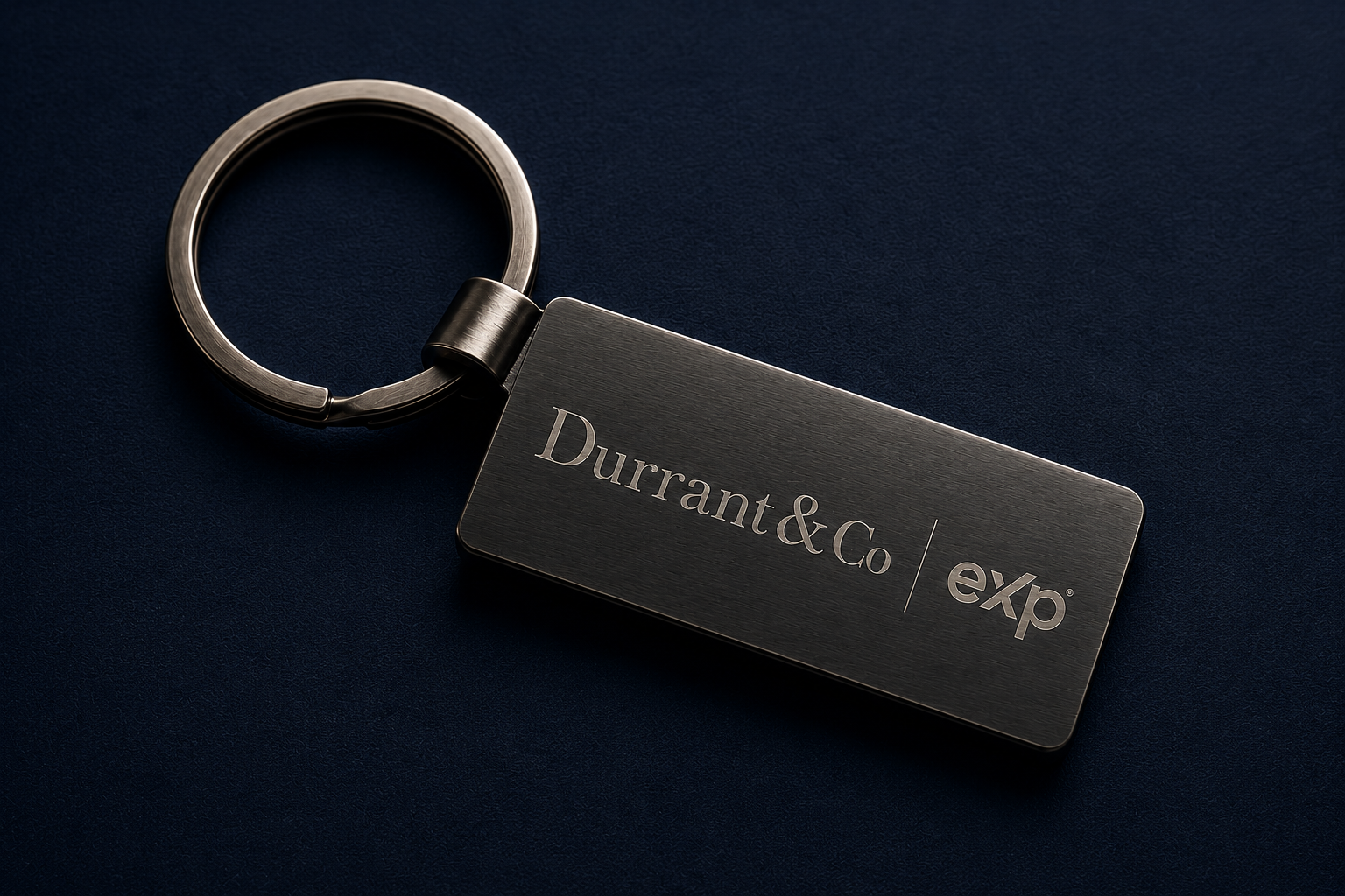 Durrant & Co branded keyring mockup by AMB360