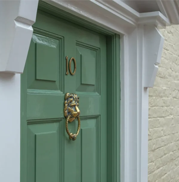 Frontdoor of english mansion in london great brittain in summer